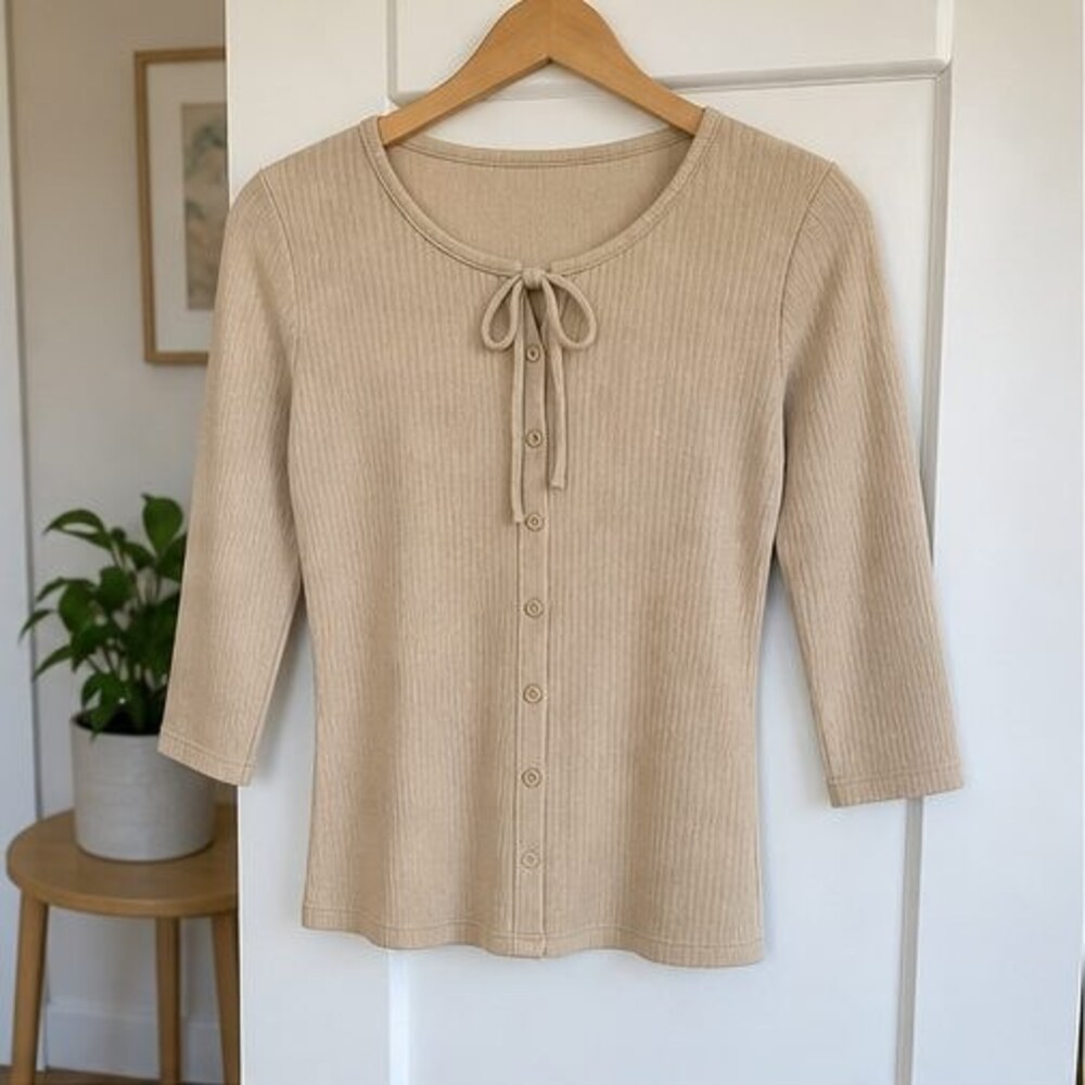 Sand Lace Trim Top